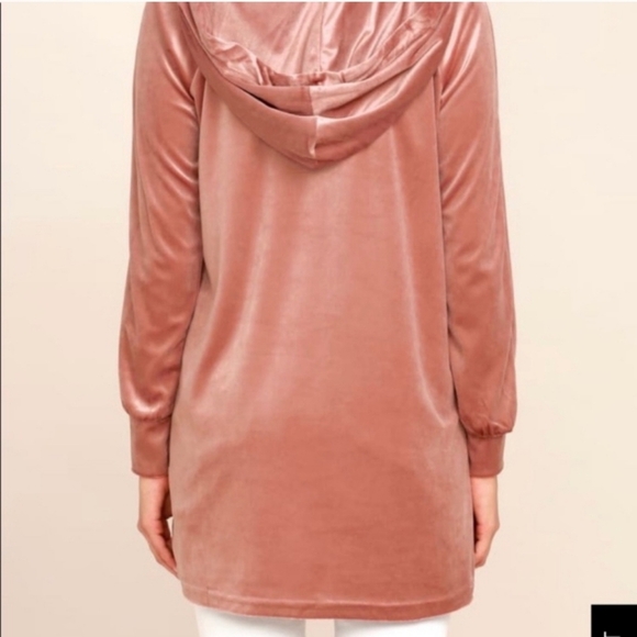 Lulu’s | Melrose Blush Pink Velour Hoodie, M - Picture 3 of 7